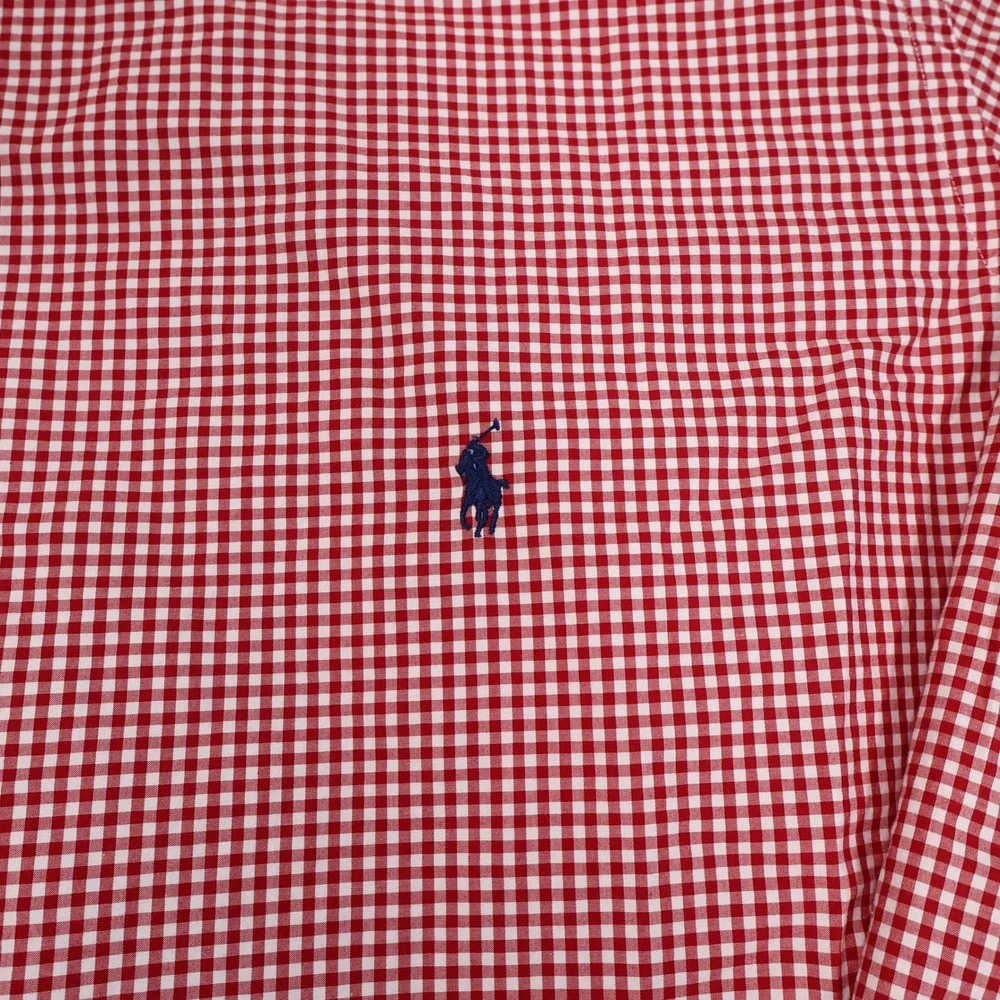 RALPH LAUREN Men's 3XB Red White Gingham Classic Fit Button Down Dress Shirt